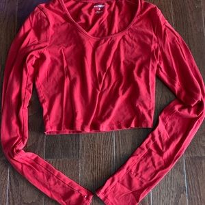 Express long-sleeve cropped top